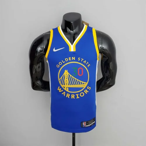 75th Anniversary Golden State Warriors CURRY#30 Mexico Blue NBA Jersey