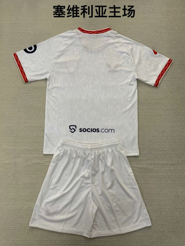 2024-25 Sevilla home adult uniform and kid kit