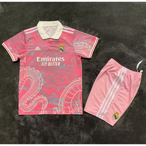 2025-26 Real Madrid  Pink Special Edition Dragon Pattern Kids Kit