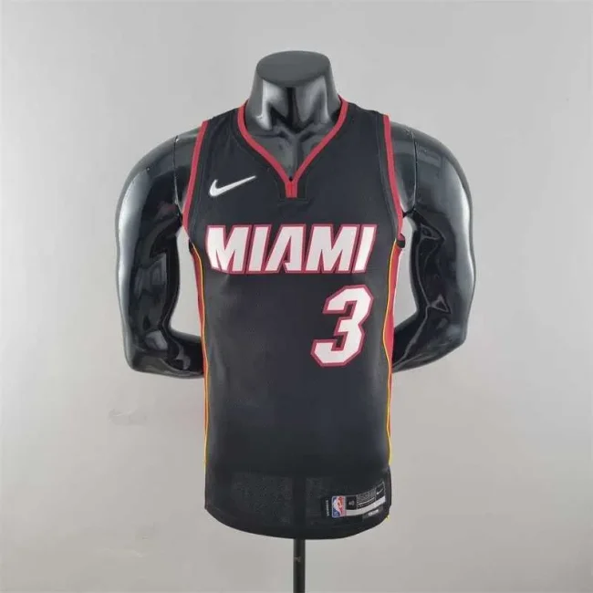 75th Anniversary Miami Heat WADE #3 black NBA Jersey