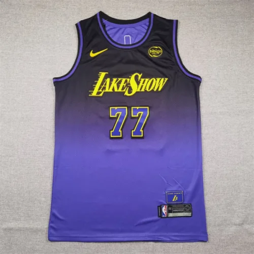25 Lakers Gradient Purple City Edition No. 77 Doncic