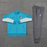 2024 Atletico Madrid Long Zipper 01 Lake Blue Suit