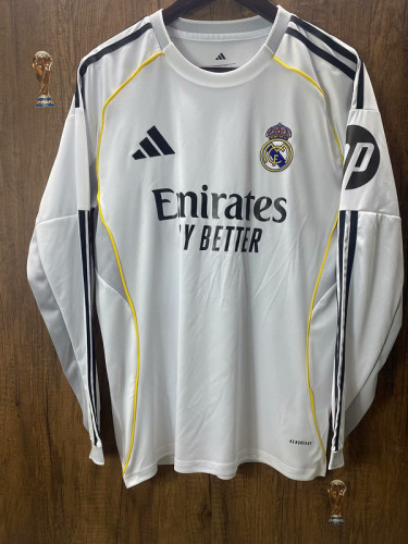 2025-26 Real Madrid home long sleeve jersey