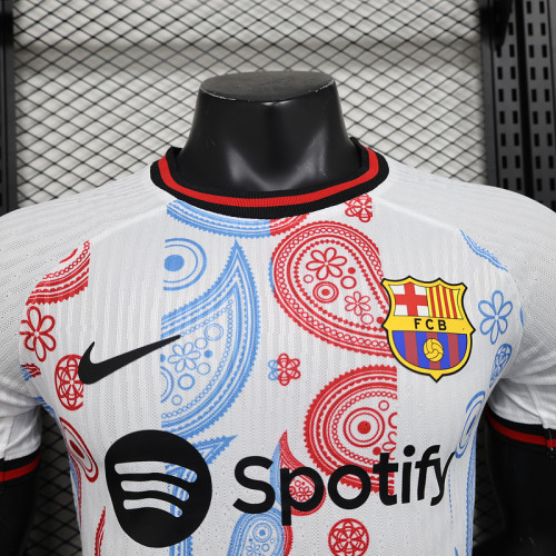 2024-25 Barcelona white special player version jersey  (The player version is more slim fit, it is recommended to buy one size larger)