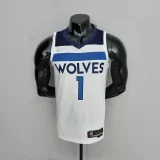 75th Anniversary Minnesota Timberwolves Edwards #1 White NBA Jersey