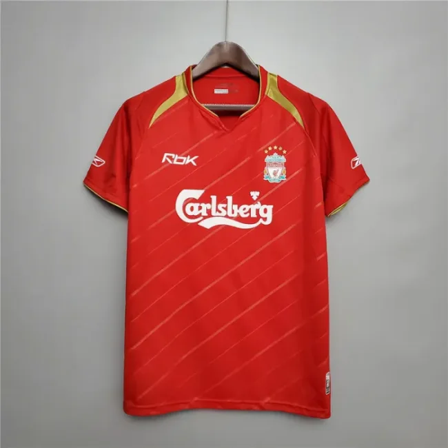 Liverpool 2005-06 home soccer jerseys