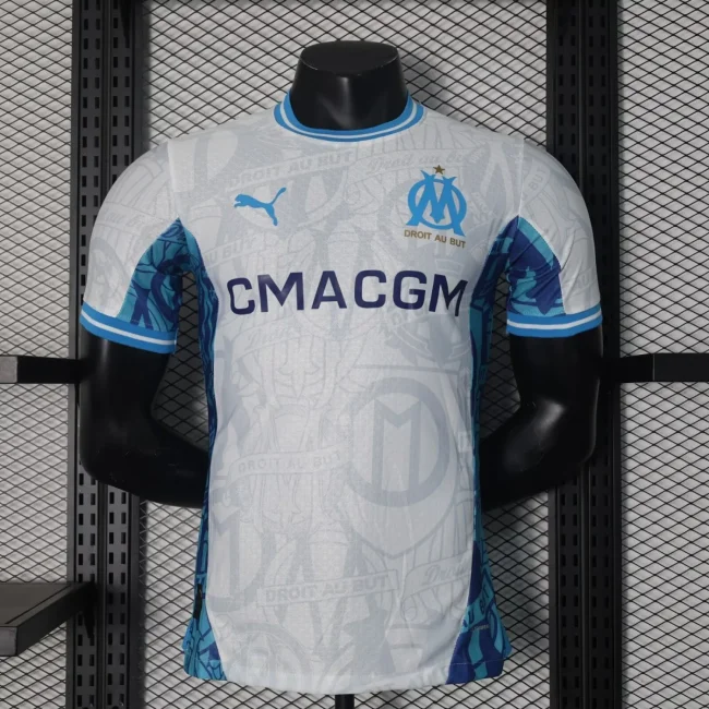 Player Version 2024-25 Olympique Marseille Home(The player version is more slim fit, it is recommended to buy one size larger)