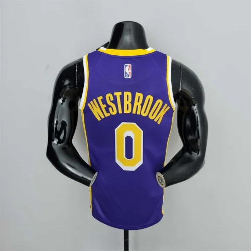 75th Anniversary Westbrook #0 Los Angeles Lakers Jordan Purple NBA Jerseyy