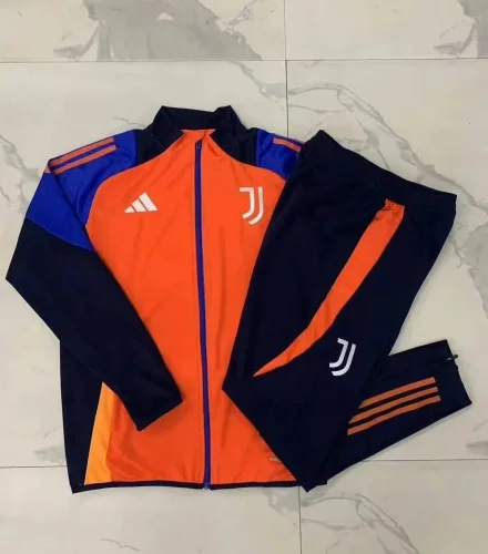 E896# 2024-25 long zipper Juventus orange suit (kids)