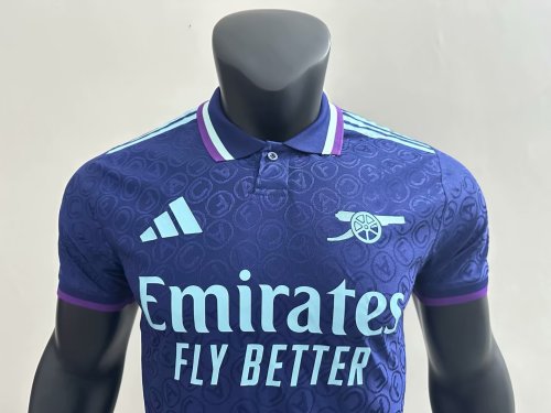arsenal 2025-26 blue player version   (The player version is more slim fit, it is recommended to buy one size larger)