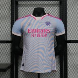 2023-24 Arsenal  blue and white player version training jersey(The player version is more slim fit, it is recommended to buy one size larger)