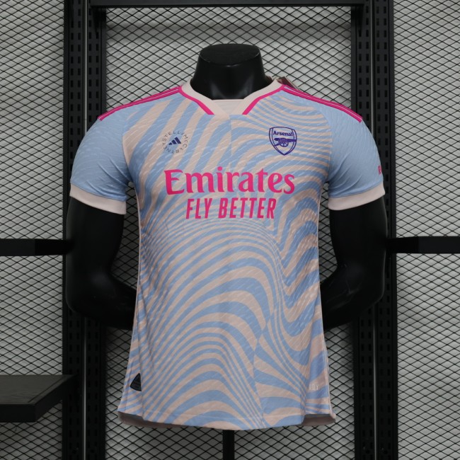 2023-24 Arsenal blue and white player version training jersey(The player version is more slim fit, it is recommended to buy one size larger)