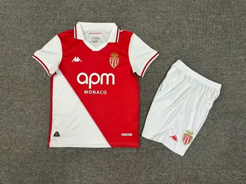 monaco 2024-25 kids kit soccer jerseys