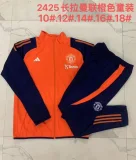 E897# 2024-25 Long Zipper Manchester United Orange Suit (kids)