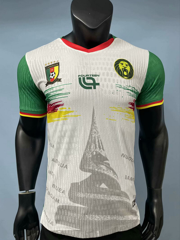 2025-26 Cameroon white player version jersey (The player version is more slim fit, it is recommended to buy one size larger)