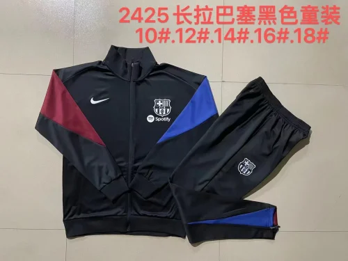 E904# 2024-25 long zipper Barcelona black suit (kids)