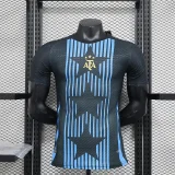 Player Version 2024 Argentina Copa America Light Blue Stripes Pre-Match Jersey (The player version is more slim fit, it is recommended to buy one size larger)
