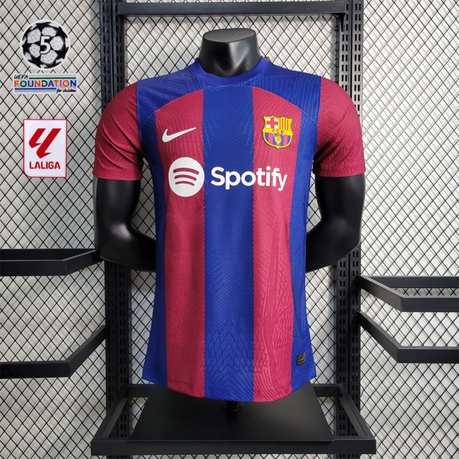 2023-24 Barcelona home player version (The player version is more slim fit, it is recommended to buy one size larger)