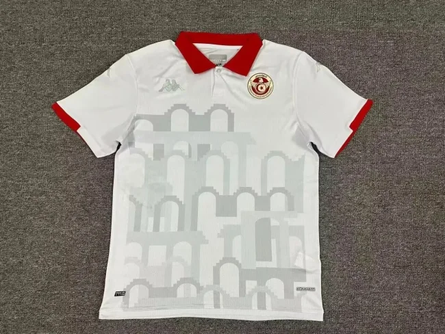 Tunisia 2024 away white soccer jerseys