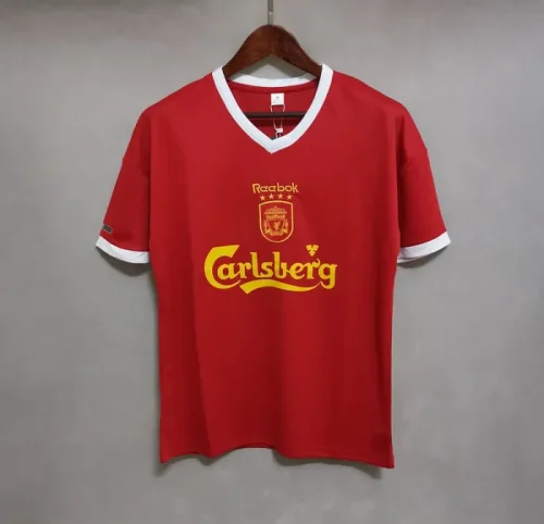Liverpool 2000-01 home soccer jerseys