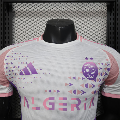 2025-26 Algeria special version white pink Player Version soccer jersey size
