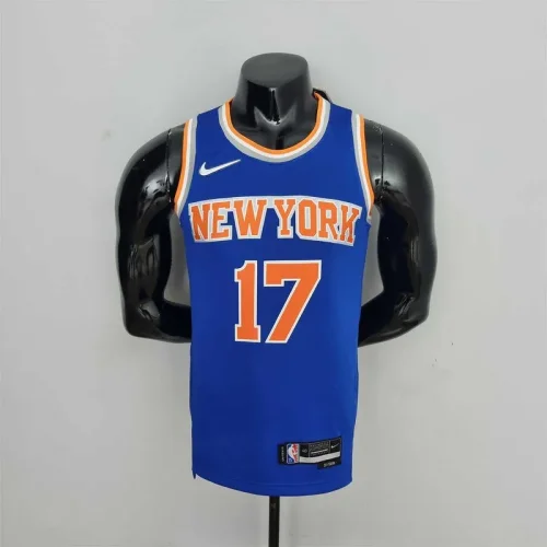 75th Anniversary Lin #17 New York Knicks Blue NBA Jersey