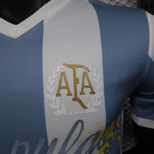 2025-26 Argentina 50th MESSI Special Player version jersey    (The player version is more slim fit, it is recommended to buy one size larger)