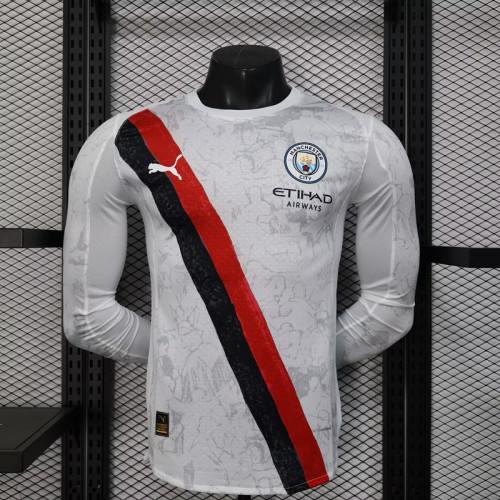 2025-26 Manchester City  away long sleeve player version jersey  (The player version is more slim fit, it is recommended to buy one size larger)