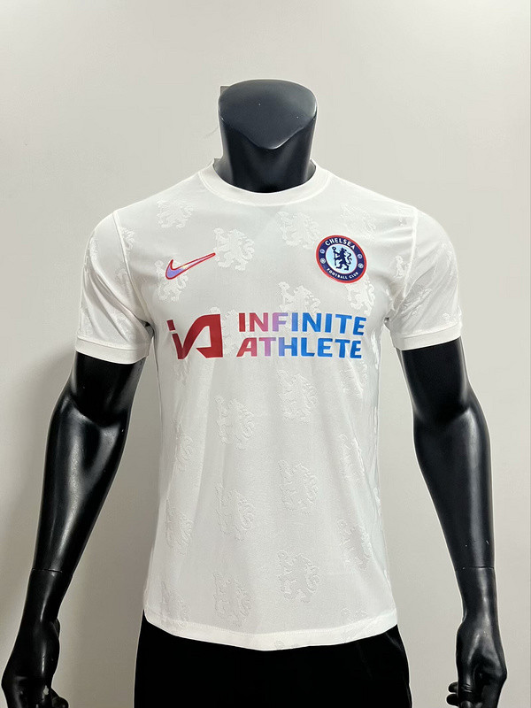2024-25 Chelsea white player version training jersey(The player version is more slim fit, it is recommended to buy one size larger)