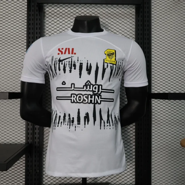 Jeddah United away game white Player version soccer jerseys (The player version is more slim fit, it is recommended to buy one size larger)