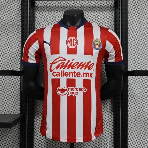 Player Version 2024-25 Chivas Guadalajara Home(The player version is more slim fit, it is recommended to buy one size larger)