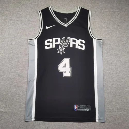 Spurs Black No. 4 De'Aaron Fox