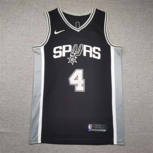 Spurs Black No. 4 De'Aaron Fox