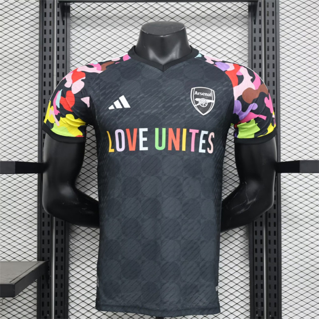 2023-24 Arsenal & LOVE black player version jersey(The player version is more slim fit, it is recommended to buy one size larger)