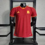 2023-24 Roma Home player version soccer jerseys   (The player version is more slim fit, it is recommended to buy one size larger)