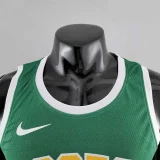 Boston Celtics Tatum #0 Green Gold NBA Jersey