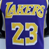 75th Anniversary James #23 Los Angeles Lakers Jordan Purple NBA Jersey