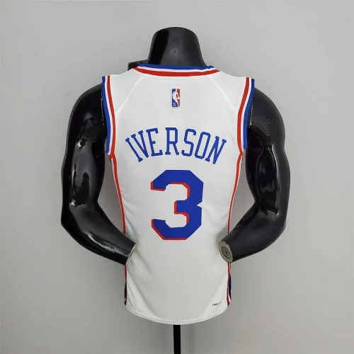 75th Anniversary Philadelphia 76ers IVERSON#3 White NBA Jersey