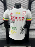 2025-26 Ajax white special version soccer jersey size   (The player version is more slim fit, it is recommended to buy one size larger)