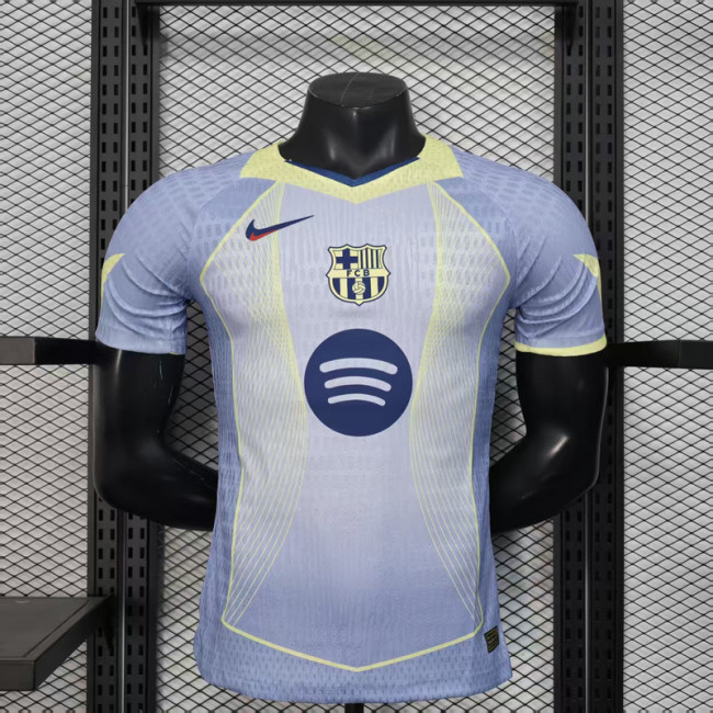 2025-26 Barcelona blue special player version jersey (The player version is more slim fit, it is recommended to buy one size larger)