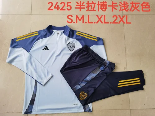 2024-25 Boca gray blue half zip training suit
