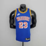 75th Anniversary Green#23 Warriors Vintage Blue NBA Jersey