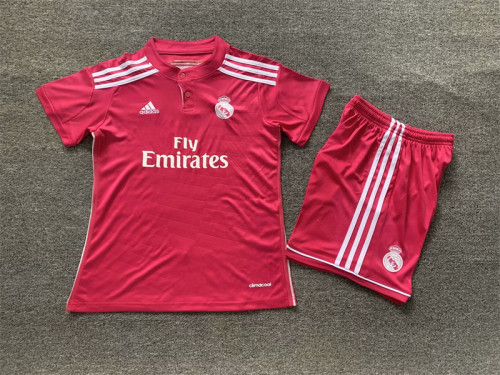 2014-15 .Real Madrid  away pink retro kid kit