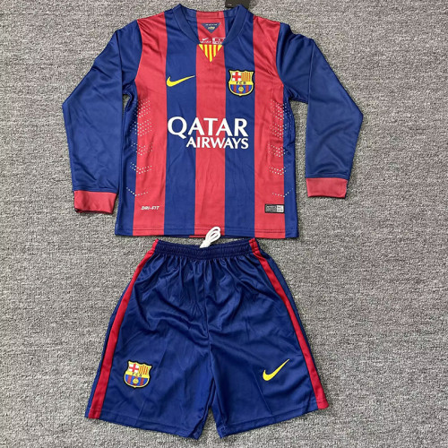 2014-15 Barcelona  home retro long sleeve kid kit