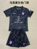 2024-25Atletico Madrid  black goalkeeper adult and kid kit
