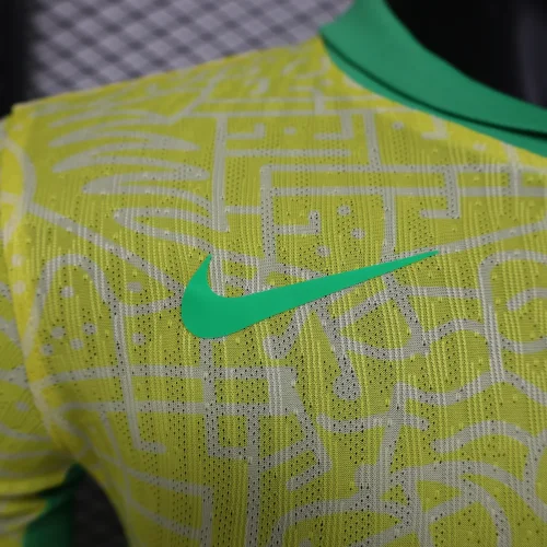 2024 Brazil home long sleeve player version jersey (The player version is more slim fit, it is recommended to buy one size larger)