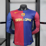 2025-26 Barcelona   Travis Scott Long sleeve Player version jersey   (The player version is more slim fit, it is recommended to buy one size larger)