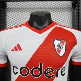 2023-24 River home white player version jersey (The player version is more slim fit, it is recommended to buy one size larger)