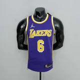 75th Anniversary James #6 Los Angeles Lakers Jordan Purple NBA Jersey