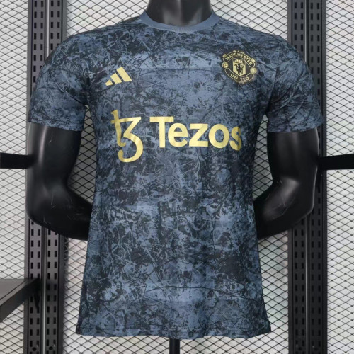2024 Manchester United black special player version jersey(The player version is more slim fit, it is recommended to buy one size larger)